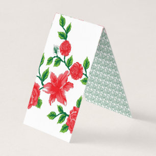 Carte De Visite un bouquet de fleurs rouges sur un arrière - plan