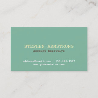 Carte De Visite Un cadre professionnel turquoise et moderne