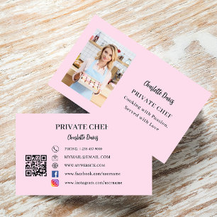 Carte De Visite Un chef privé slogan photo rose amour code QR