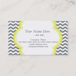 Carte De Visite Un chevron gris et blanc tendance, élégant, mode