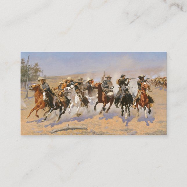 Carte De Visite Un Dash Pour Le Bois Par Frederick Remington (Devant)