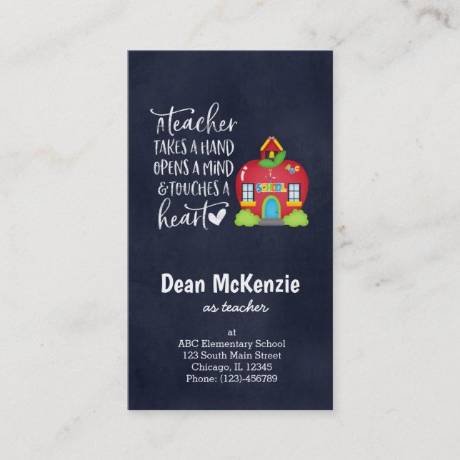 Carte De Visite Un enseignant prend la main (Devant)