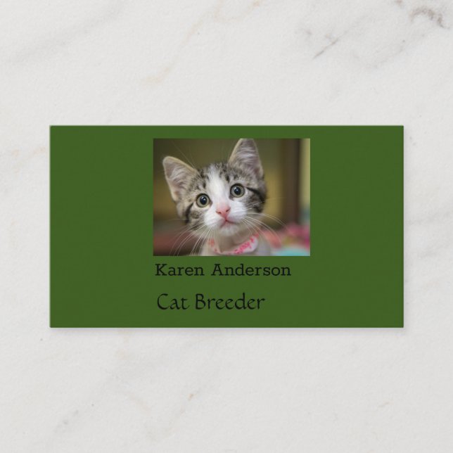 Carte De Visite Un mignon chaton aux yeux verts (Devant)