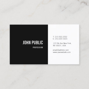 Carte De Visite Un Modèle simple et professionnel moderne en noir