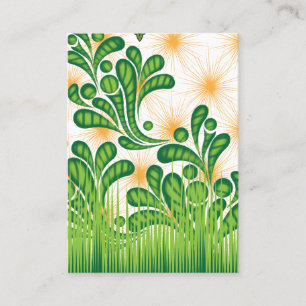 Carte De Visite Un motif artistique vert et or représentant un arb