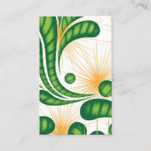 Carte De Visite Un motif artistique vert et or représentant un arb