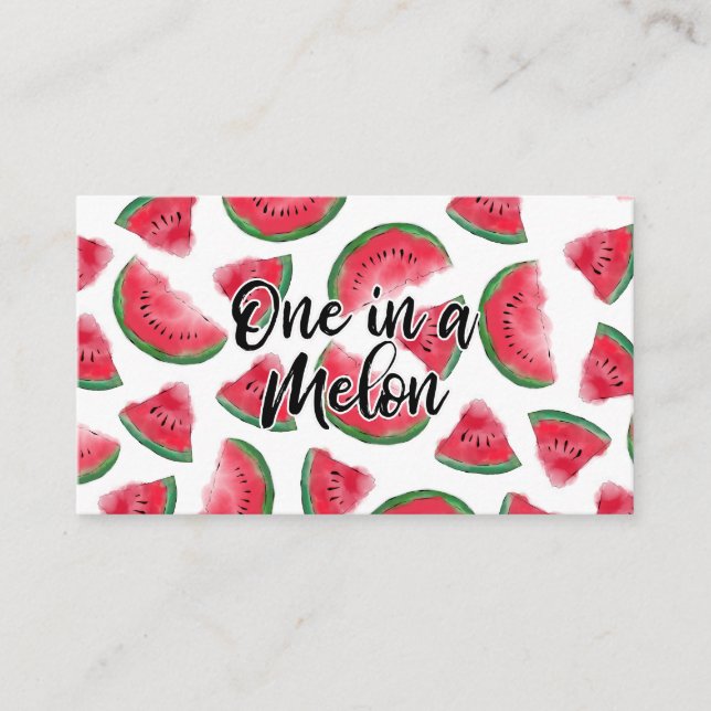 Carte De Visite Un Motif d'aquarelle de melon (Devant)