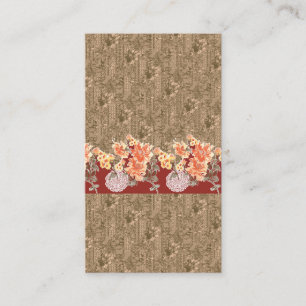 Carte De Visite Un motif floral vintage avec desi marron complexe
