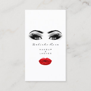 Carte De Visite Un peintre de maquillage se lave les lèvres rouge