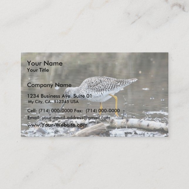 Carte De Visite Un plus grand Yellowlegs (Devant)