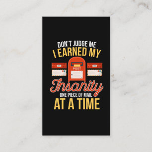 Carte De Visite Un Postman fou amusant Noël un homme de ménage ret