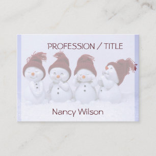 Carte De Visite Un quatuor de bonshommes de neige