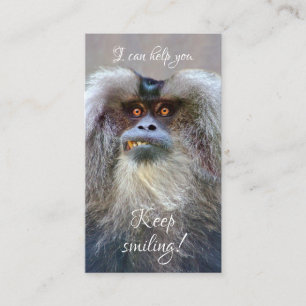 Carte De Visite Un sourire drôle de singe avec une citation motiva