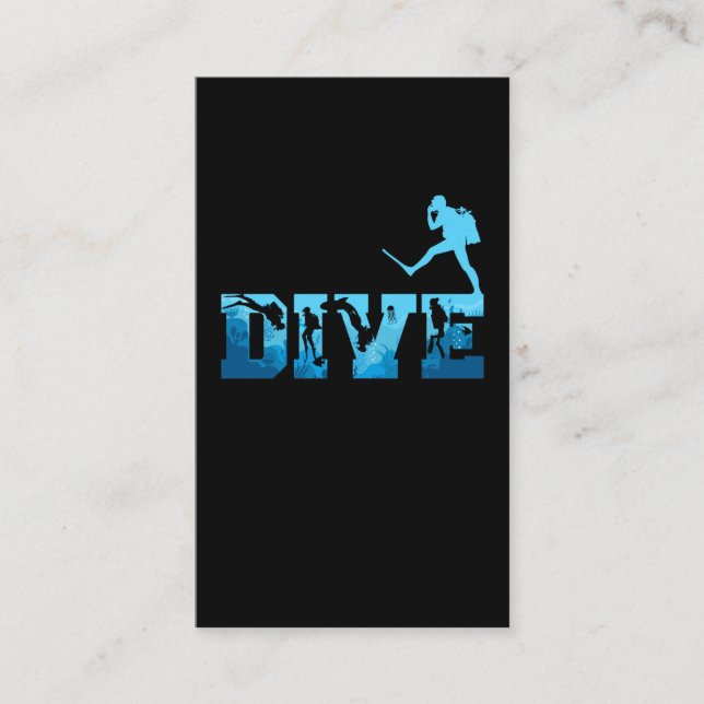 Carte De Visite Underwater Scuba Diving Men Scuba Diver (Devant)