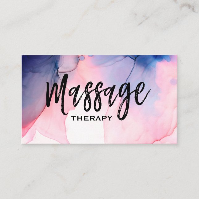 Carte De Visite *~* une aquarelle de thérapeute de massage de (Devant)