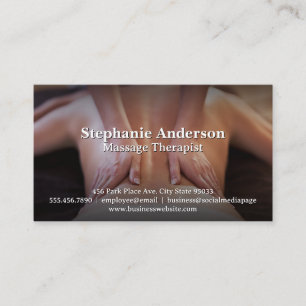 Carte De Visite Une Femme Relaxée Reprenant Le Massage