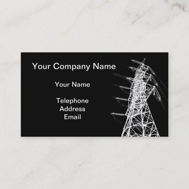 Carte De Visite Une grande électricité Powermast (Devant)