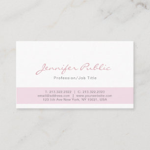 Carte De Visite Une sobriété minimaliste rose et épurée modern