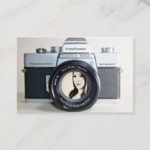 Carte De Visite Une vieille caméra prend votre photo pour les pho