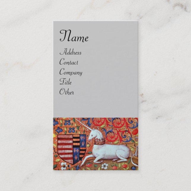 Carte De Visite UNICORN, gris (Devant)