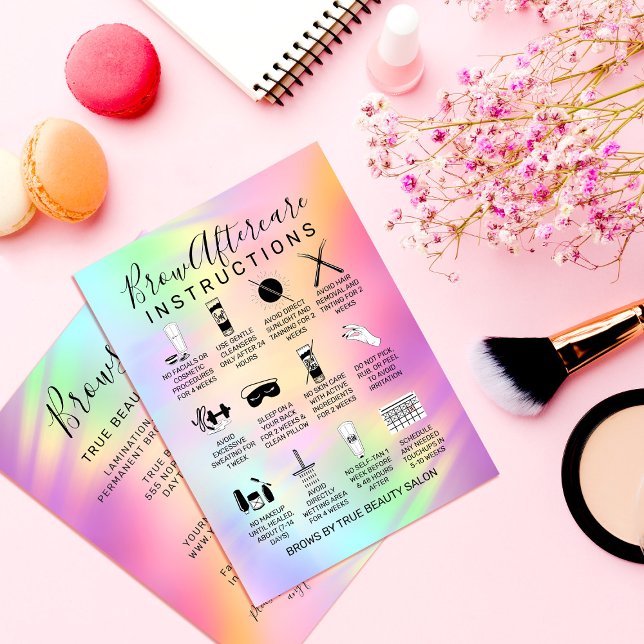 Carte De Visite Unicorn Holographic Brows Aftercare Icon Business (Créateur téléchargé)
