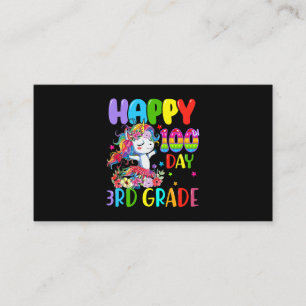 Carte De Visite Unicorn Joyeux 100ème Jour De 3ème Année Pour Les