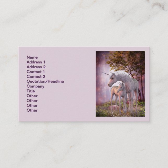 Carte De Visite Unicorn Mare et Foie (Devant)