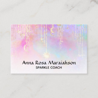 Carte De Visite *~* Unicorn Rainbow Gold Sparkle Parties scintilla