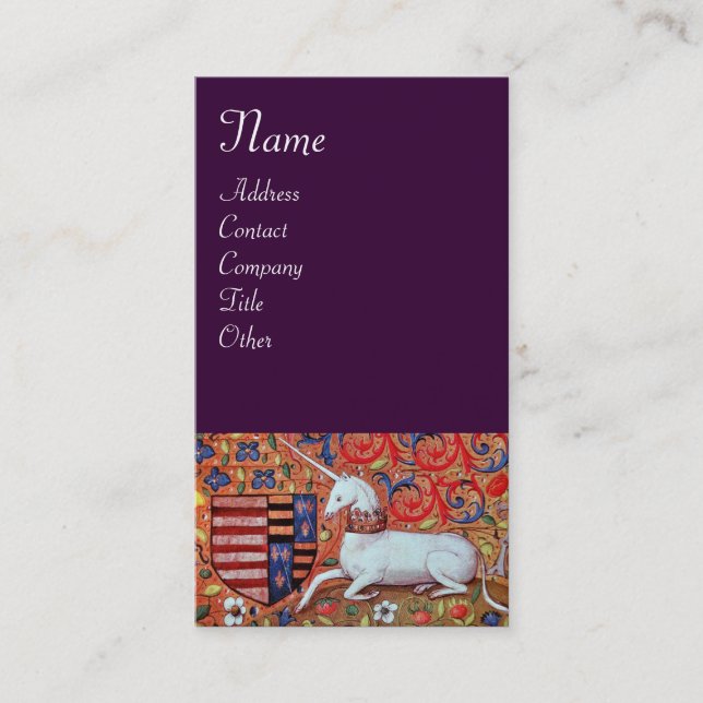 Carte De Visite UNICORN, violet (Devant)