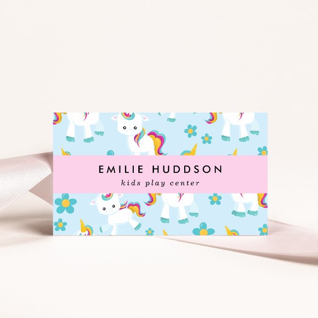 Carte De Visite Unicornes mignonnes, Centre de jeux pour enfants,  (Créateur téléchargé)
