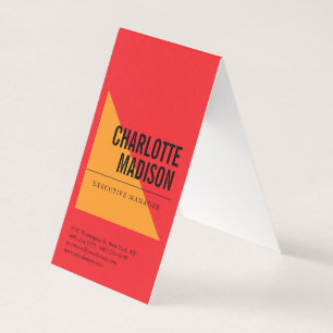 Carte De Visite Unilatéral rétro rouge élégant tendance minimalist