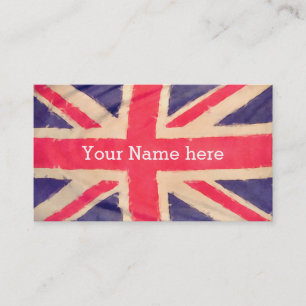 Carte De Visite UNION JACK FLAG grunge + votre texte