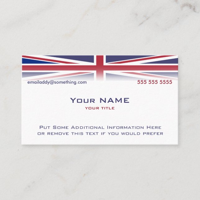 Carte De Visite Union Jack version 2 (Devant)