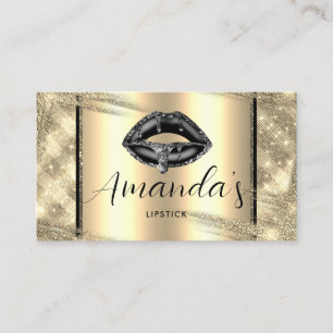 Carte De Visite Unique Black Gold Cosmétique maquillage élégant mo