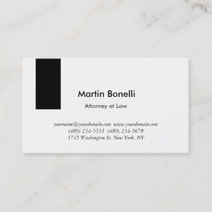 Carte De Visite Unique Classique Simple Noir & Blanc
