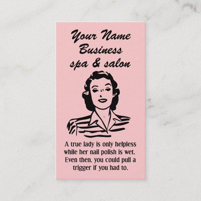 Carte de visite unique de beautician de salon de S (Devant)