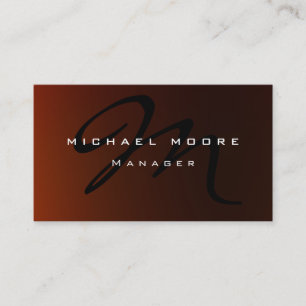 Carte de visite unique de monogramme de rouge