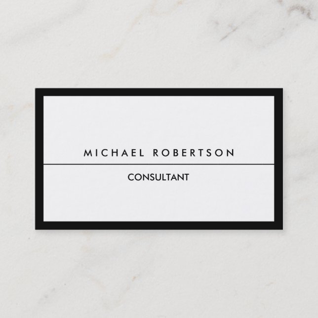 Carte De Visite Unique Différent Noir Blanc Propre (Devant)