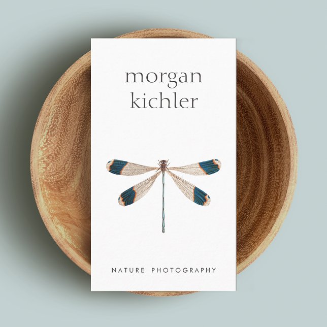 Carte De Visite Unique Dragonfly Nature Professionnelle Blanc (Créateur téléchargé)