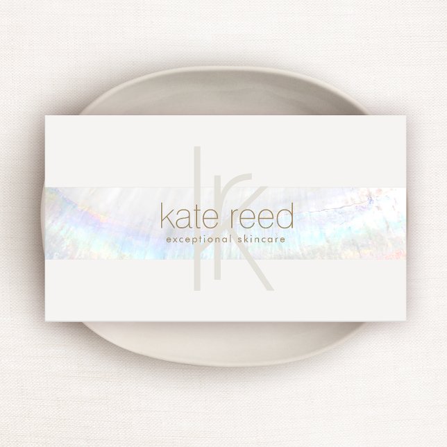 Carte De Visite Unique Élégant Monogramme Moderne Coquillage (Créateur téléchargé)