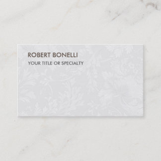 Carte De Visite Unique en gris clair et en damas floral