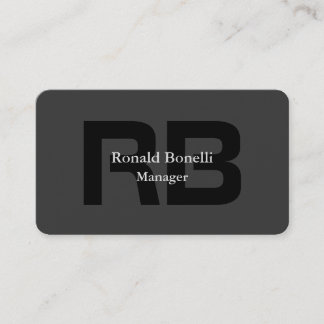 Carte De Visite Unique Gray Black Monogram Manager