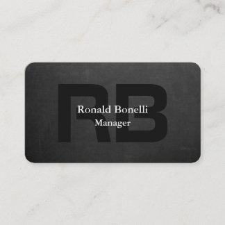 Carte De Visite Unique Gray Chalkboard Black Monogram Manager