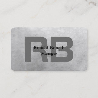 Carte De Visite Unique Gris Gras Monogramme Design