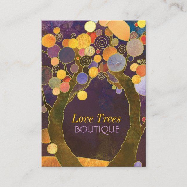 Carte De Visite Unique Love Trees Professionnel (Devant)