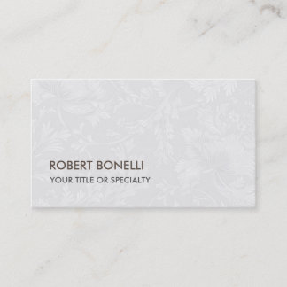 Carte De Visite Unique moderne Gris Floral Damask