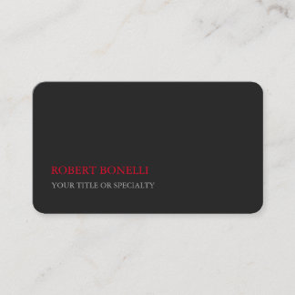 Carte De Visite Unique moderne gris rouge élégant