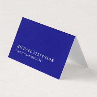 Carte De Visite Unique moderne Marine bleu minimaliste Plain