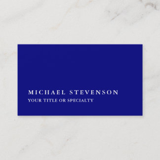 Carte De Visite Unique moderne Marine bleu minimaliste Plain