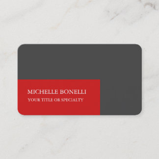 Carte De Visite Unique moderne minimaliste gris rouge